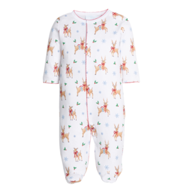 Little English (9M) Printed Footie Reindeer Games