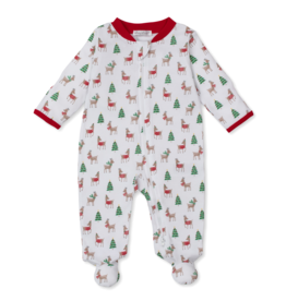 Kissy Kissy Christmas Reindeer Zip Footie