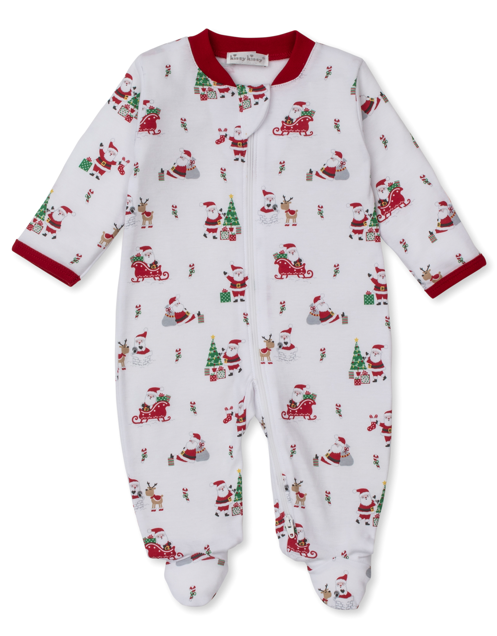 Kissy Kissy Christmas Capers Zip Footie