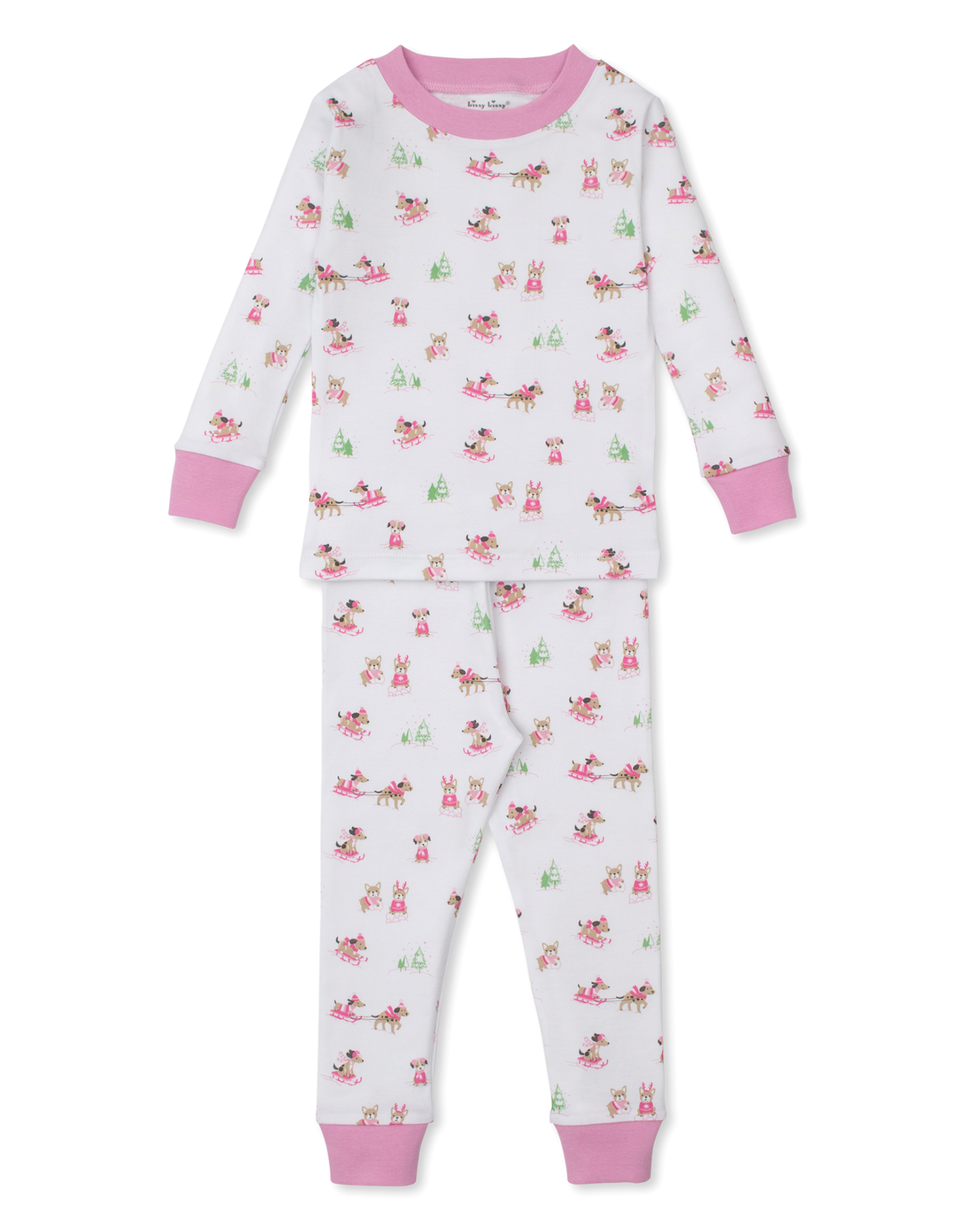 Kissy Kissy Puppy's Pink Sleigh Riding Fun 2pc PJ