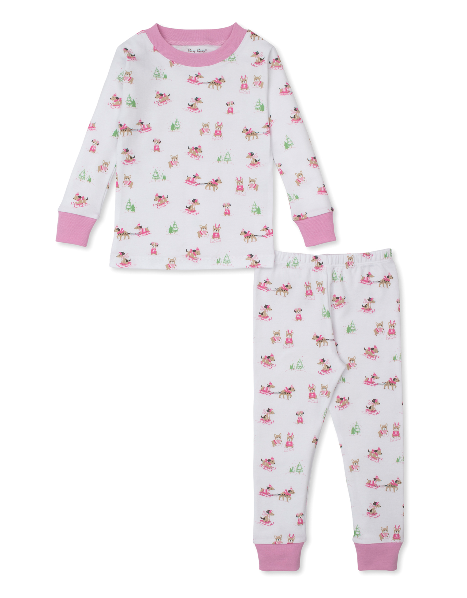 Kissy Kissy Puppy's Pink Sleigh Riding Fun 2pc PJ