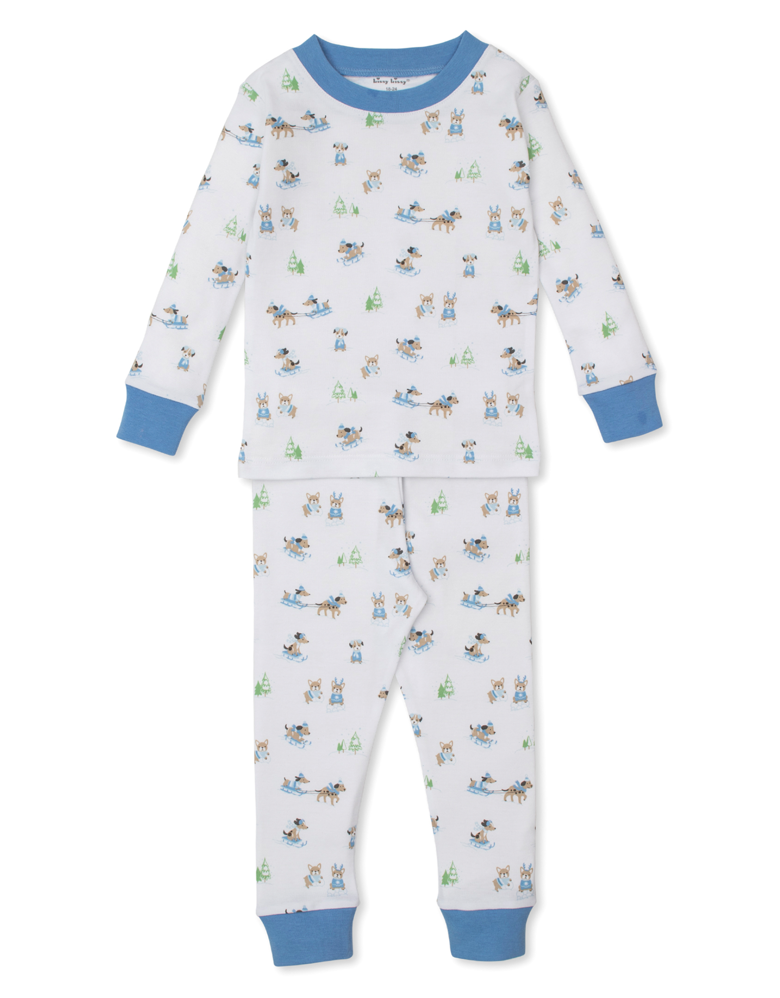 Kissy Kissy Puppy's Blue Sleigh Riding Fun 2pc PJ