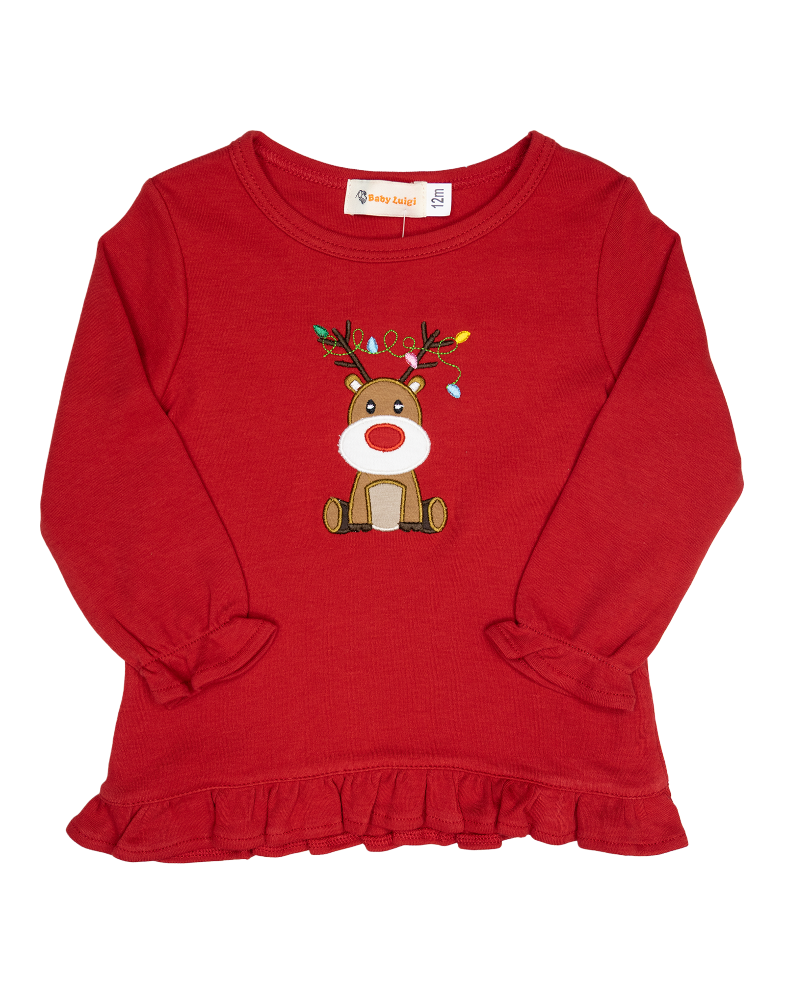 Luigi F25 Ruffle Shirt Red Rudolph w/Lights