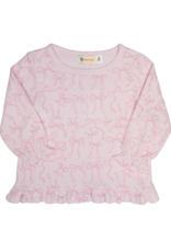 Luigi F25 Ruffle Shirt Pink Bow Print