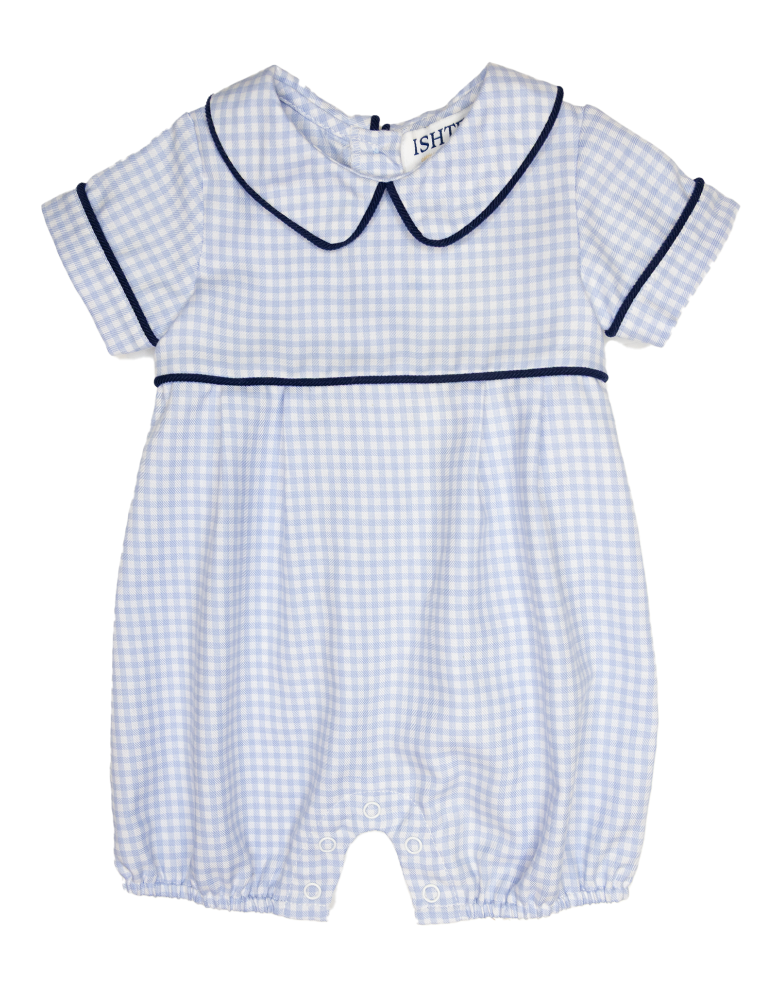 Ishtex 5F109 Blue Check Romper