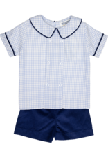 Ishtex 5F110 Blue Check Short Set