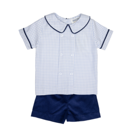 Ishtex Blue Check Short Set