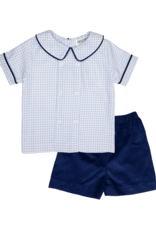 Ishtex 5F110 Blue Check Short Set