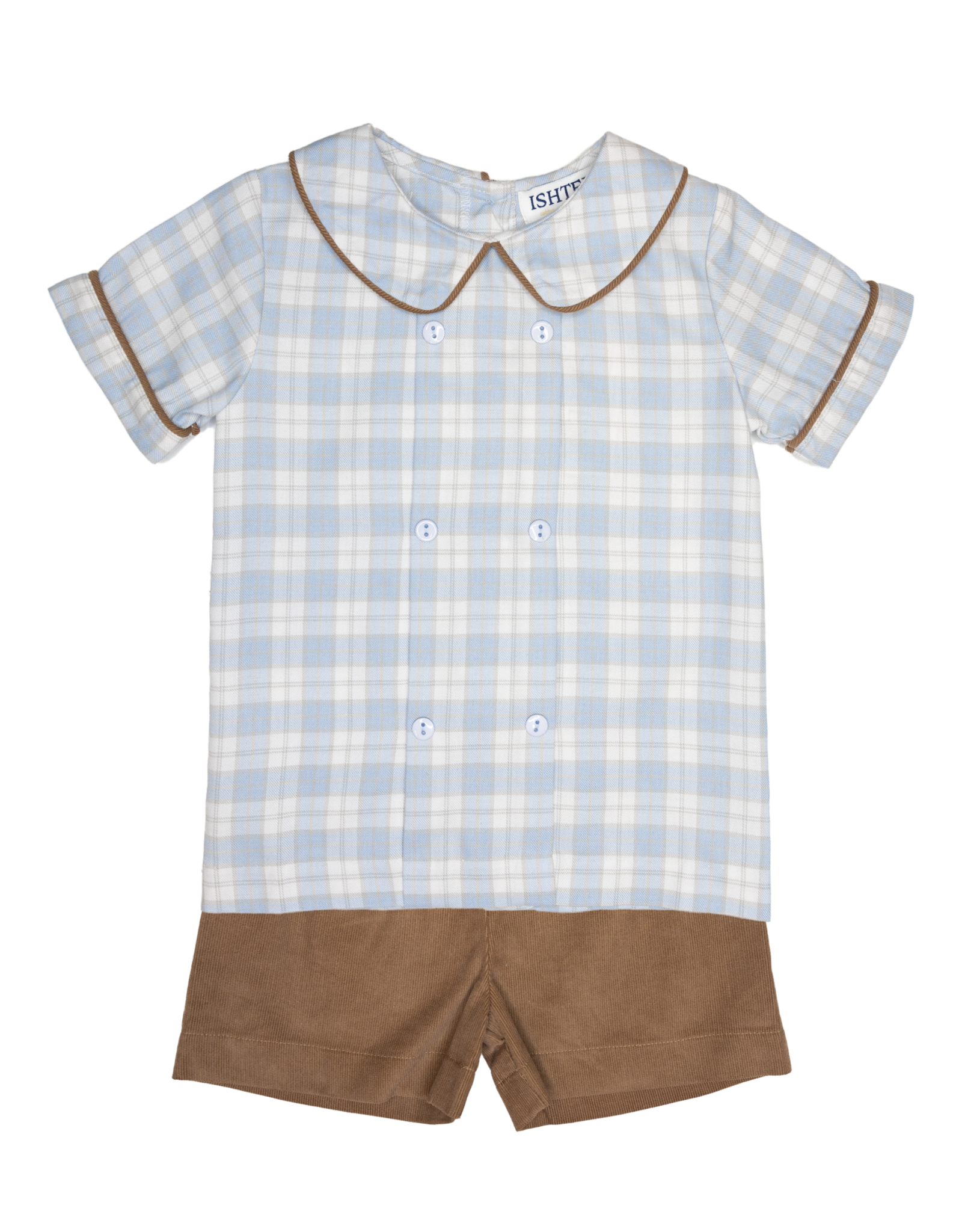 Ishtex 5F114 Blue Khaki Short Set