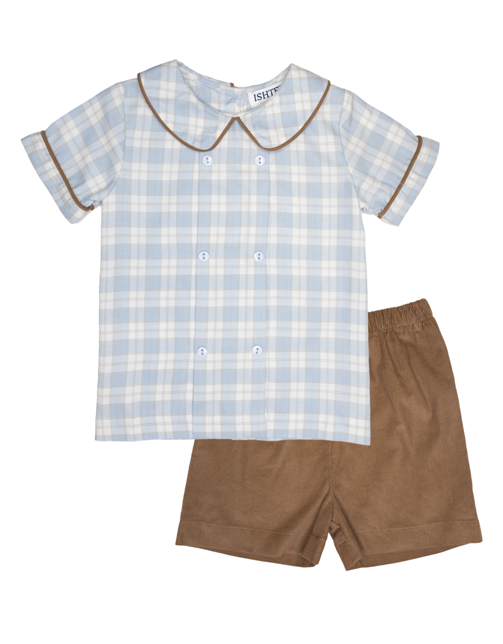 Ishtex 5F114 Blue Khaki Short Set