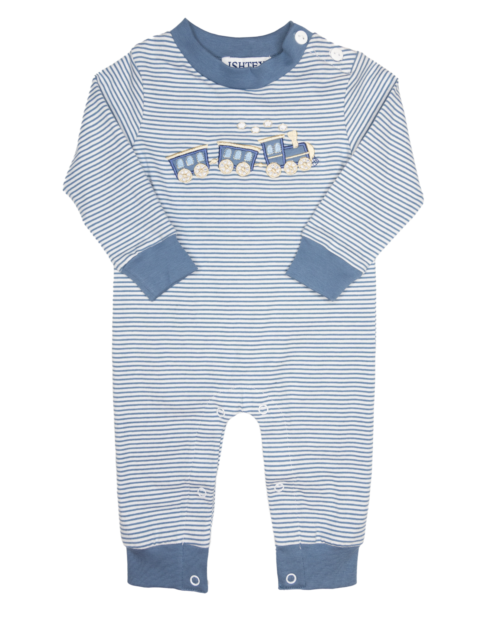 Ishtex 5F133 Train Applique Boy Romper