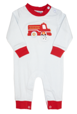 Ishtex 5F096 Fire Engine Applique Boy Romper