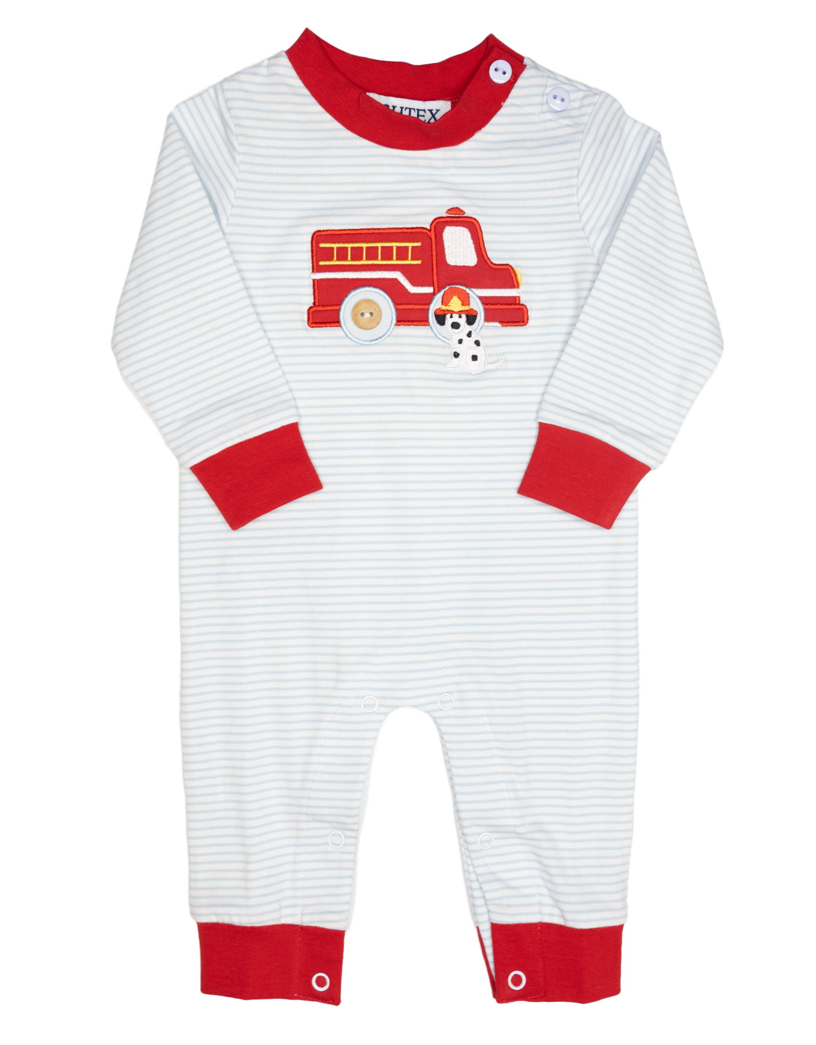 Ishtex 5F096 Fire Engine Applique Boy Romper