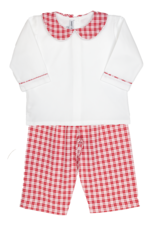 Sweet Dreams TT1315 White/Red Plaid Pant Set