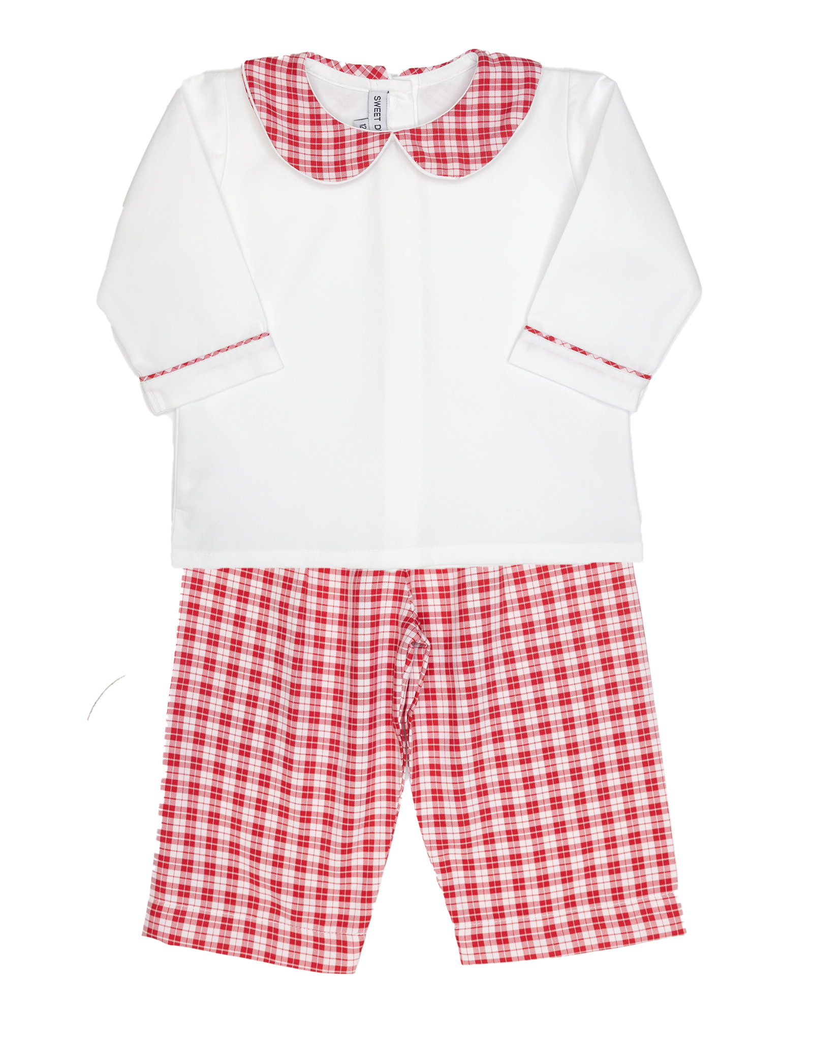 Sweet Dreams TT1315 White/Red Plaid Pant Set