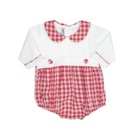Sweet Dreams (12 Month) White/Red Plaid Bubble