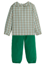 Little English LEF25 Mistletoe Tartan Peter Pan/Evergreen Corduroy Banded Pant