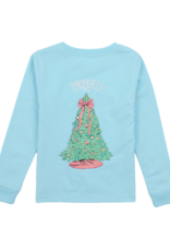 Properly Tied PT25 LS Girl Tee Blue Merry and Bright