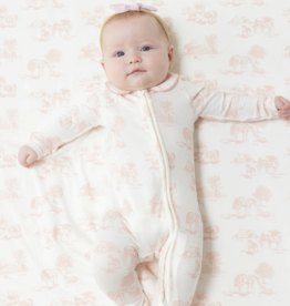 Angel Dear 2 Way Zipper Footie Pink Farm Toile