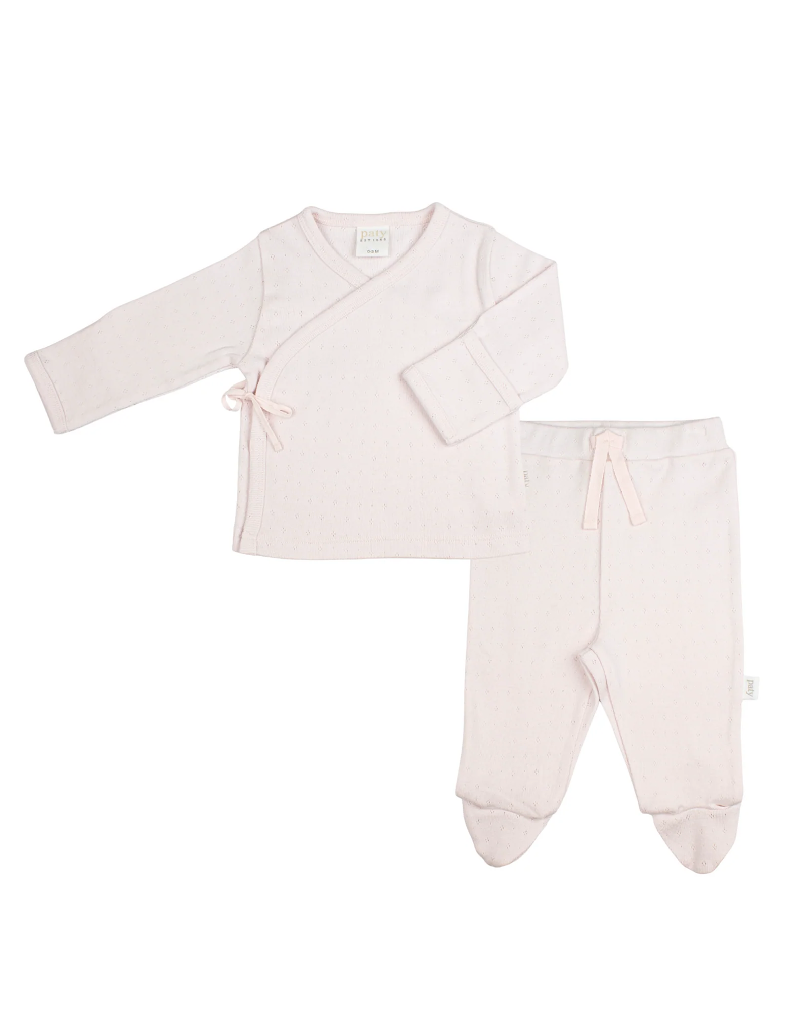 Paty, Inc. 15199 Pointelle Kimono Set Pink