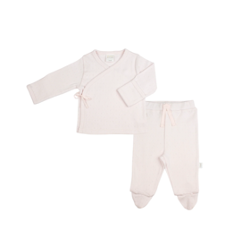 Paty, Inc. Pointelle Kimono Set Pink