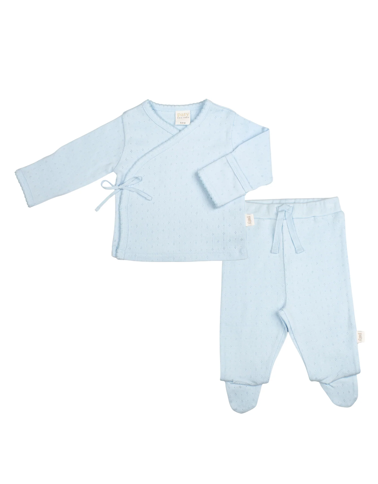 Paty, Inc. 15199 Pointelle Kimono Set Blue