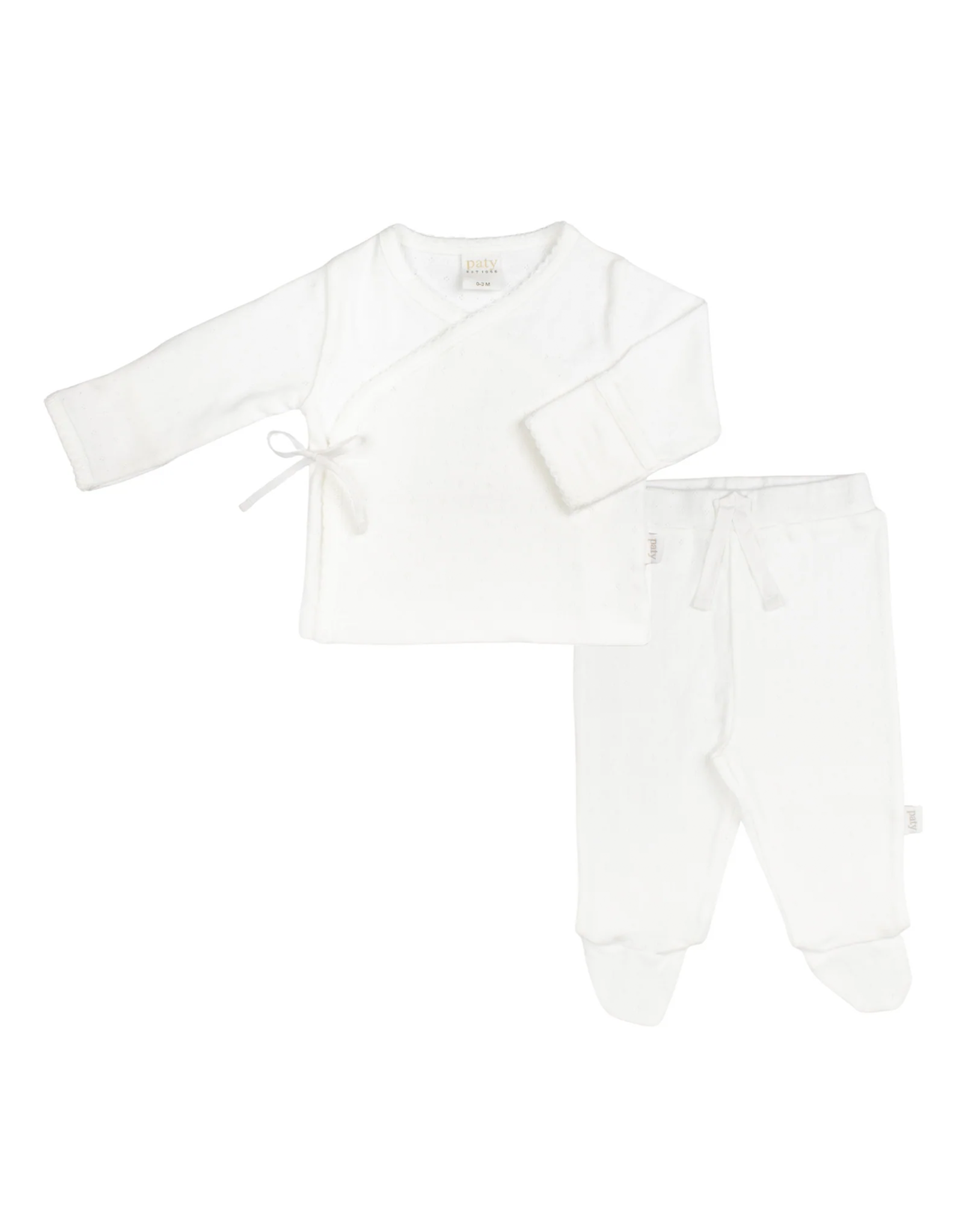 Paty, Inc. 15199 Pointelle Kimono Set White