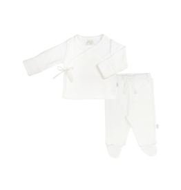 Paty, Inc. Pointelle Kimono Set White