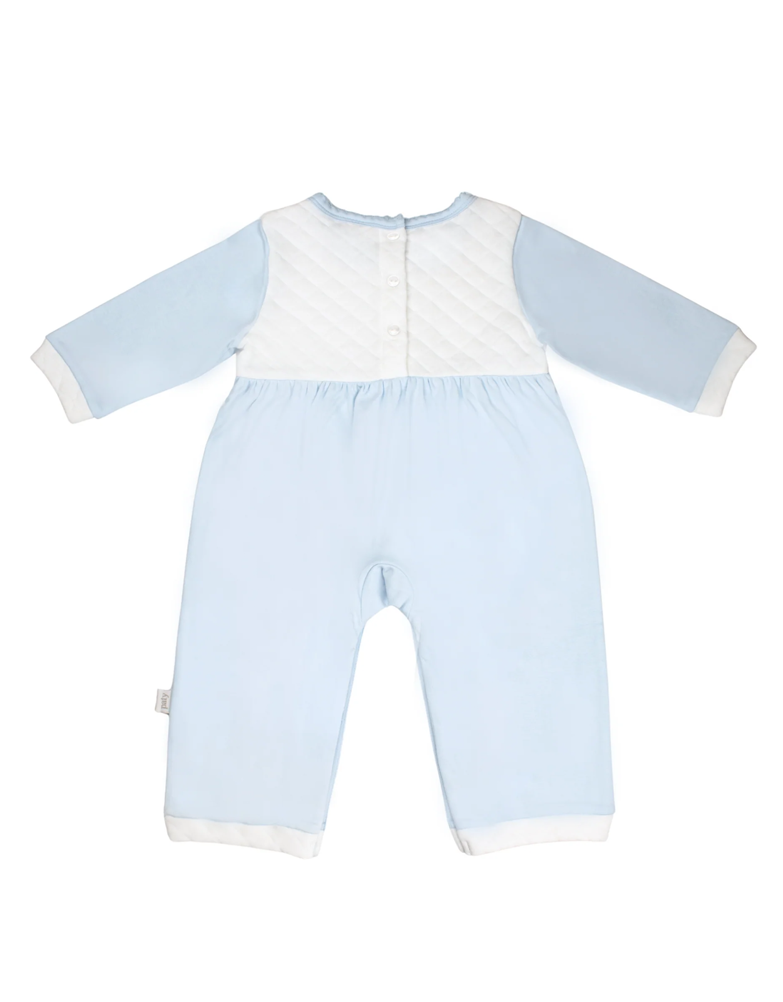 Paty, Inc. JRFH025 Jacquard Romper Blue