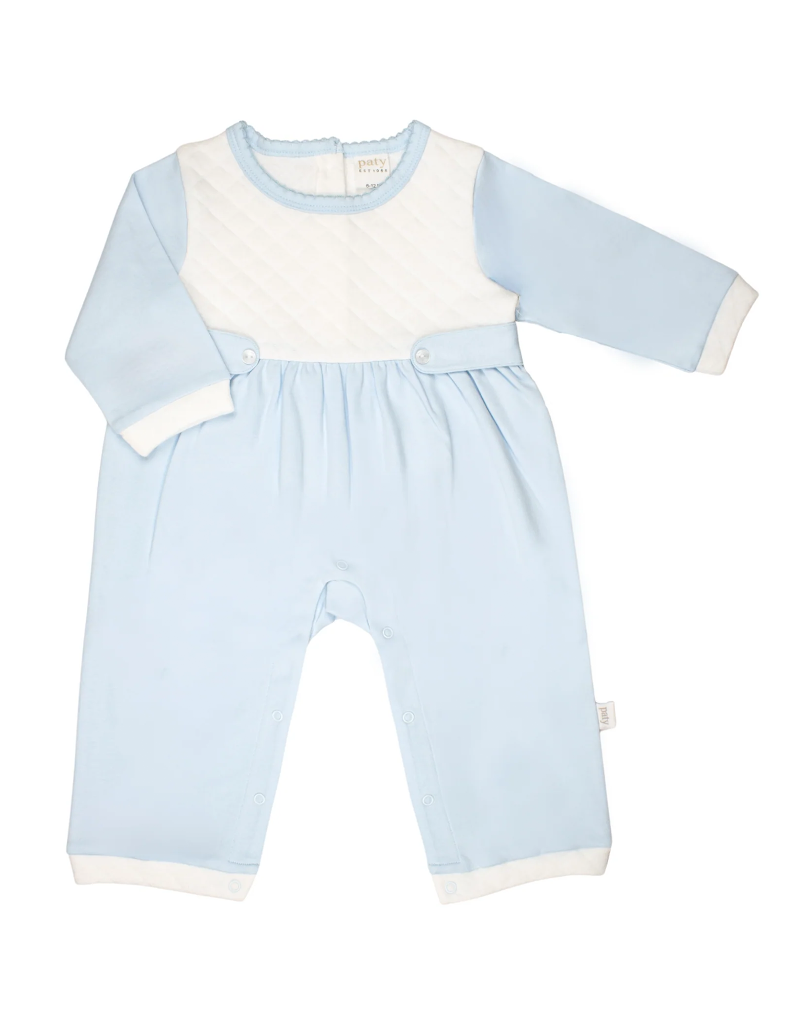 Paty, Inc. JRFH025 Jacquard Romper Blue