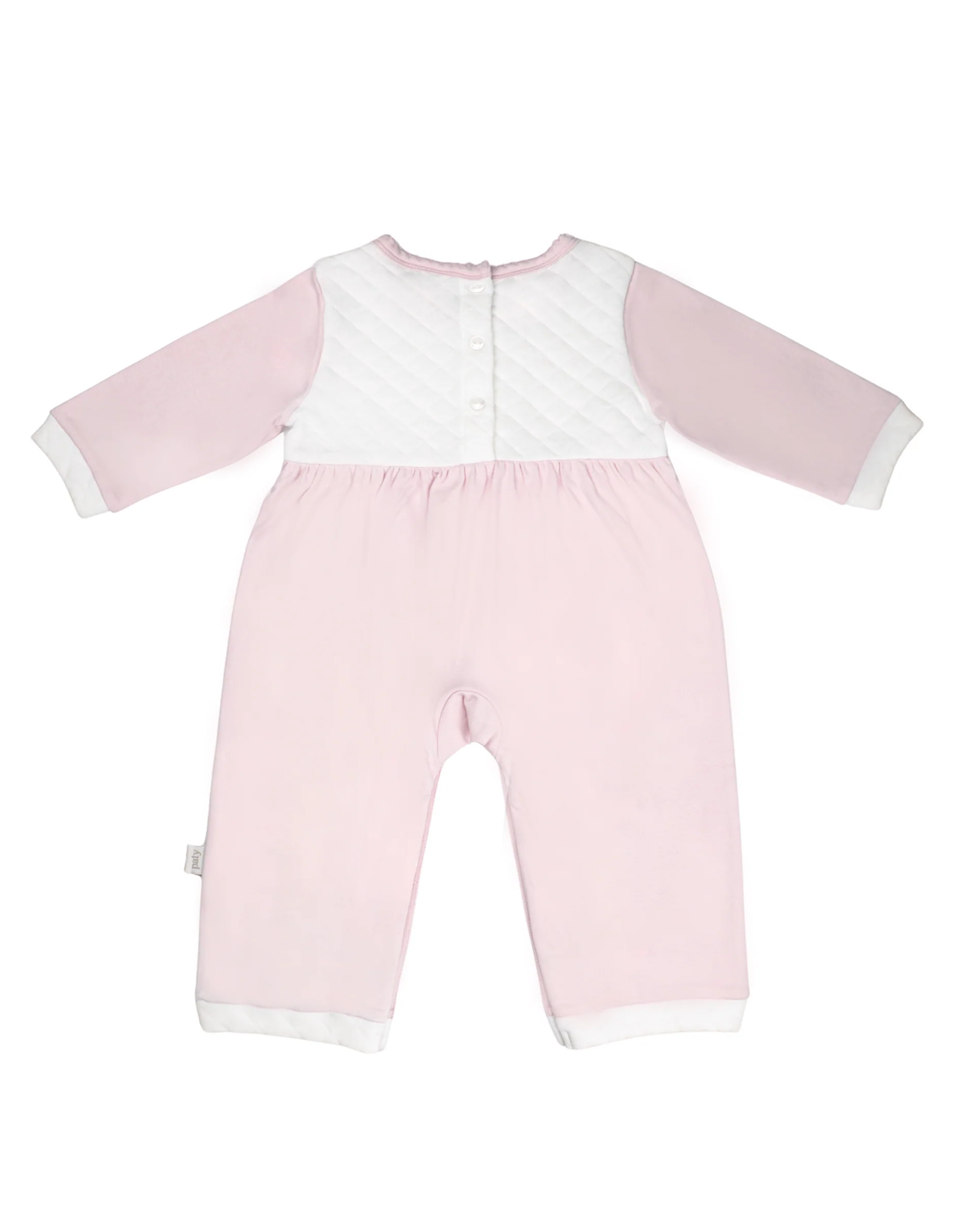 Paty, Inc. JRFH025 Jacquard Romper Pink