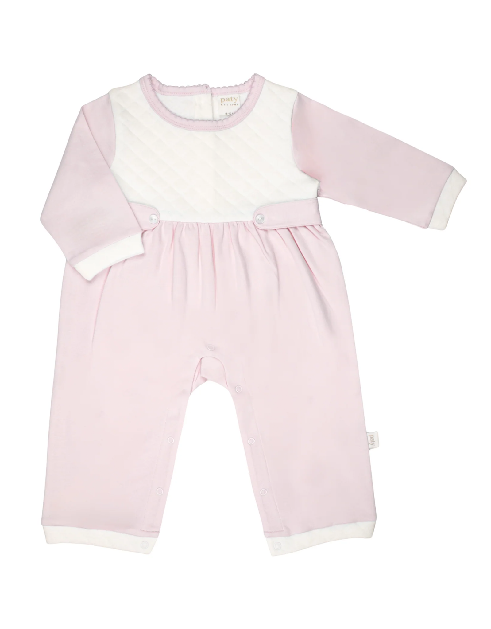 Paty, Inc. JRFH025 Jacquard Romper Pink