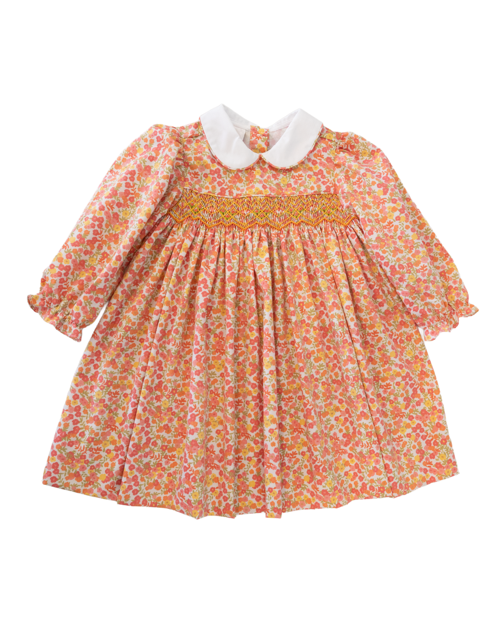 Baby Blessings BB1365 Orange Floral Claire Dress