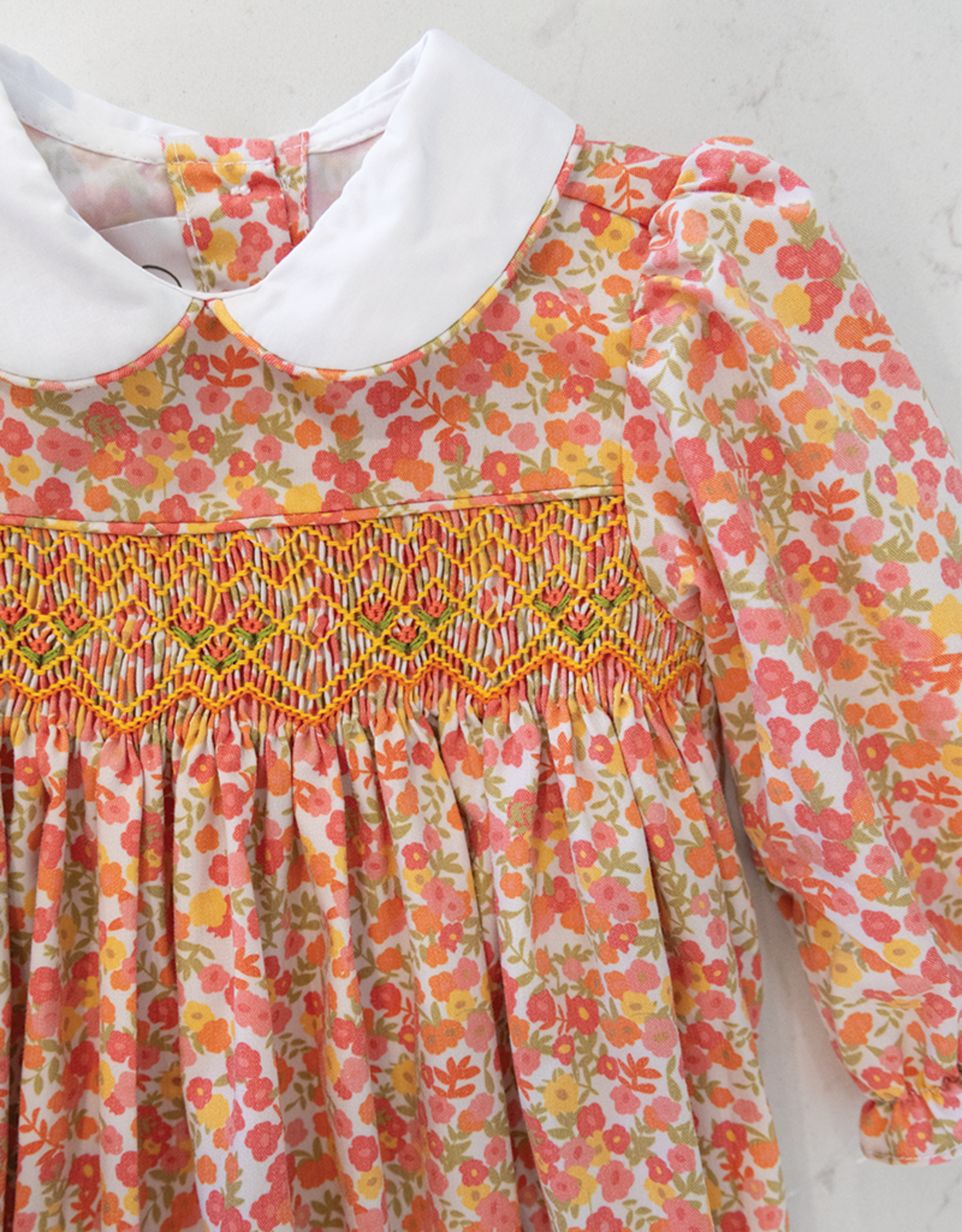 Baby Blessings BB1364 Orange Floral Claire Bubble