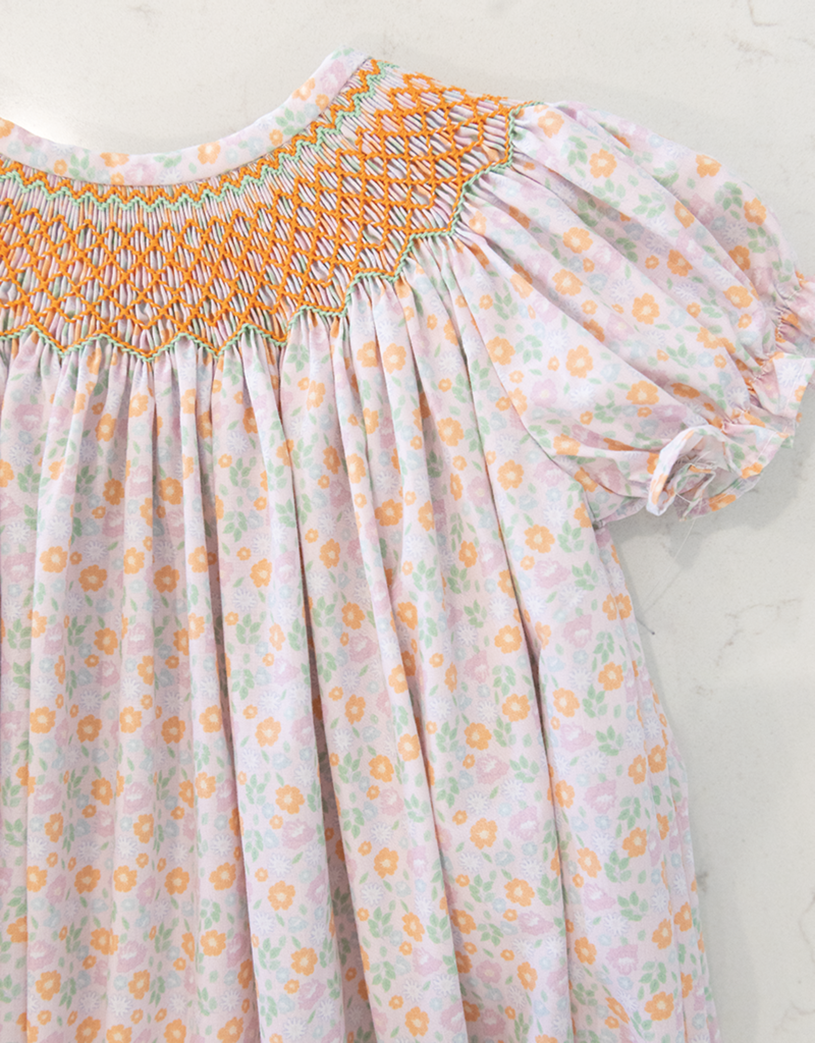 Baby Blessings BB1409 Orange/Mint Floral Ellie Bubble