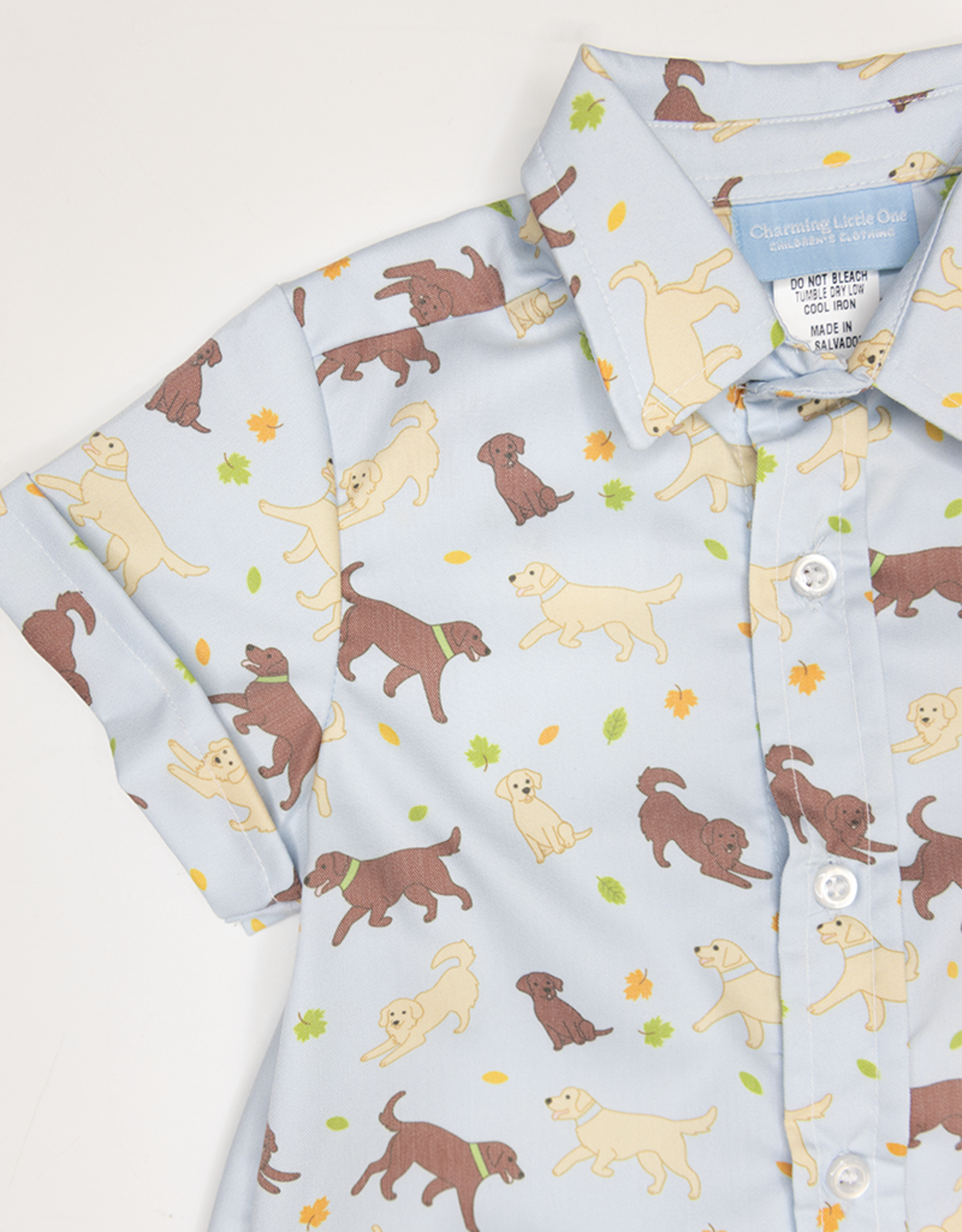 Charming Little One GQ1937 Puppies Oxford Shirt