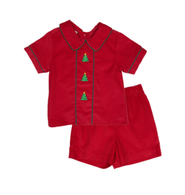 Baby Blessings Red Christmas Tree Michael Pant Set