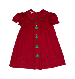 Baby Blessings Red Christmas Tree Claire Dress
