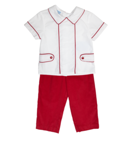 Charming Little One Red Corduroy Charles Pant Set