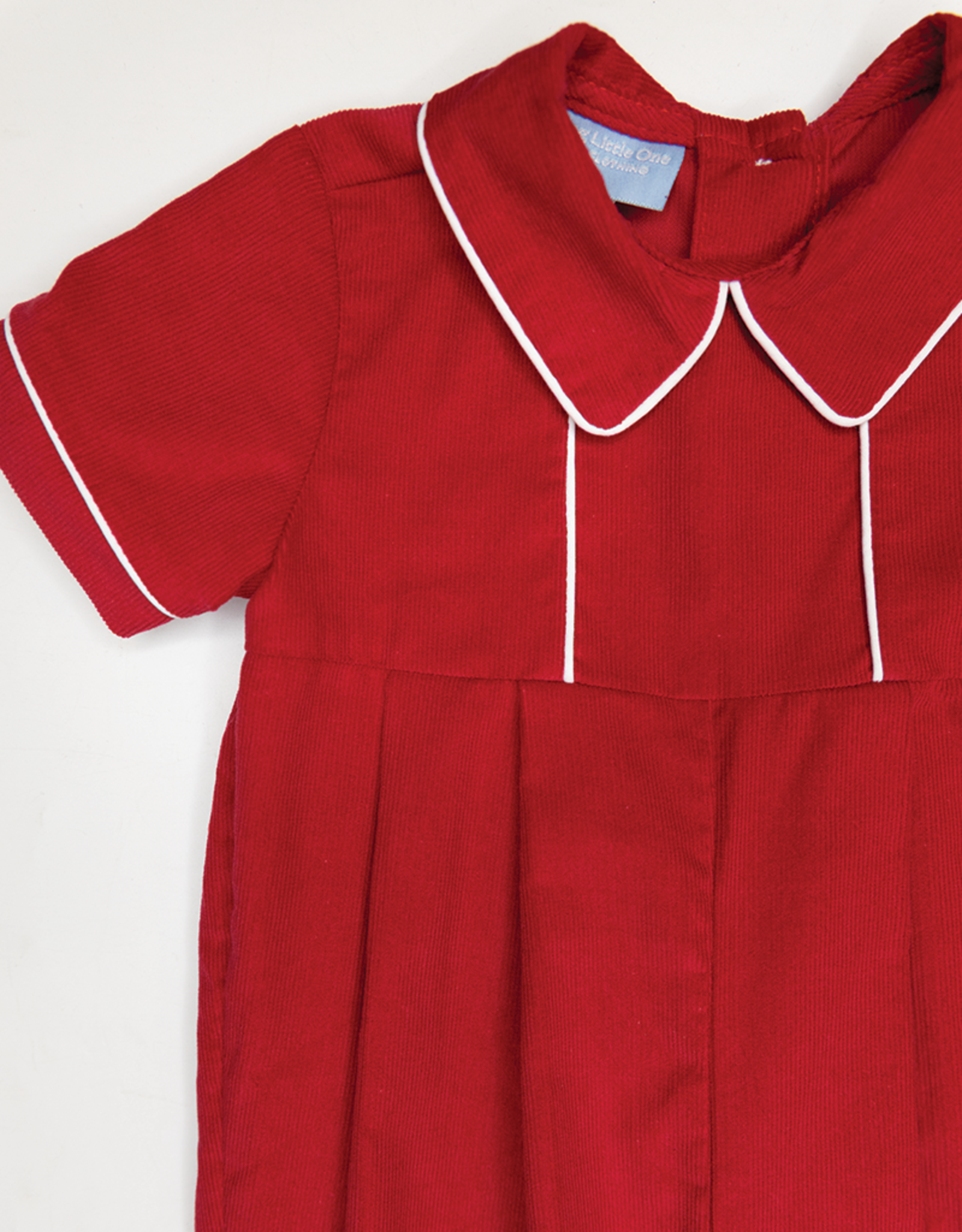 Charming Little One GQ1219 Red Corduroy Charles Romper
