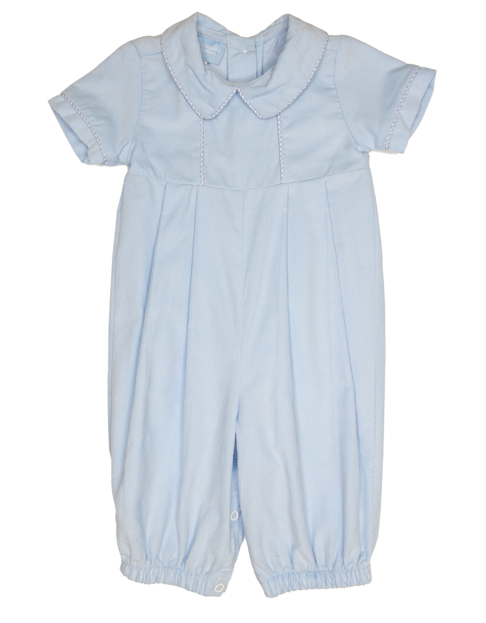 Charming Little One GQ1276 Light Blue Corduroy Charles Romper