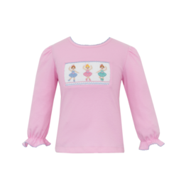 Anavini (Size 3T) Ballerinas Smocked Shirt