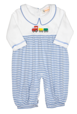 Luigi BL231 Chambray Stripe Train Long Romper
