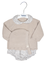 Babidu 40803 Taupe Knitted Diaper Set