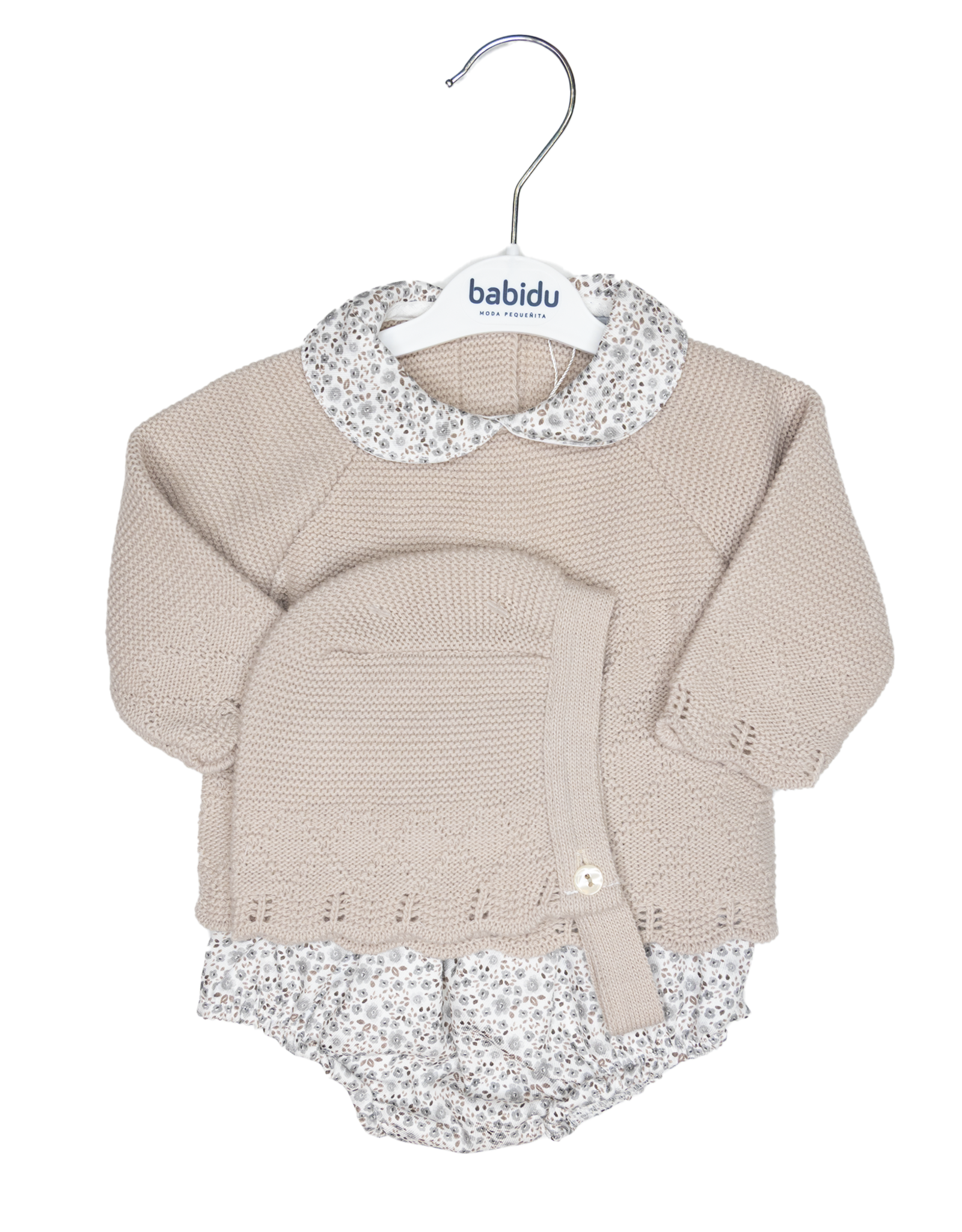 Babidu 40803 Taupe Knitted Diaper Set