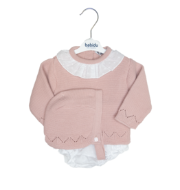 Babidu Pink Knitted Diaper Set