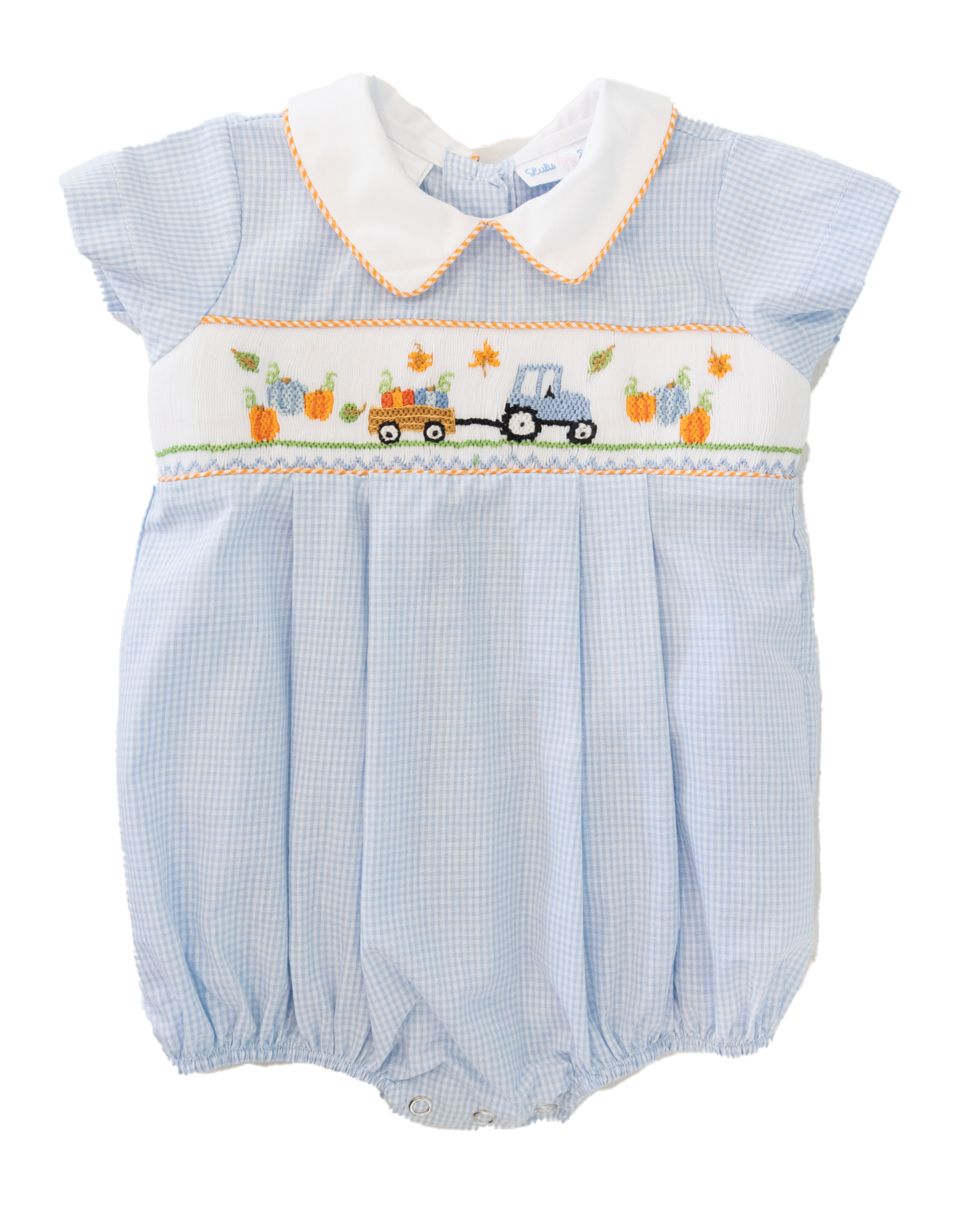 Lulu Bebe LBF25 Blake Smocked Pumpkin Bubble