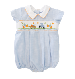 Lulu Bebe Blake Smocked Pumpkin Bubble