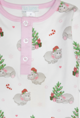 Lulu Bebe LBF25 Pink Hippo 2 pc PJ Set