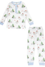 Lulu Bebe LBF25 Blue Hippo 2 pc PJ Set